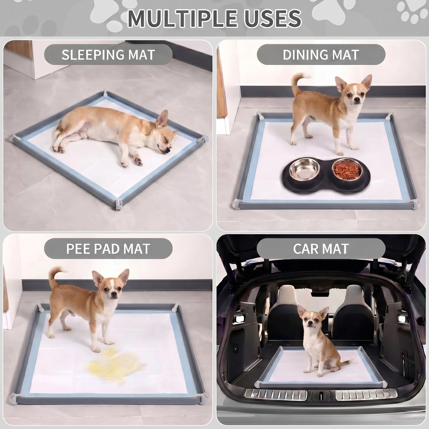 24-Inch Silicone Dog Urinal Pad, Foldable Non-Slip Pet Floor Protector, Easy Clean Soft Material, Prevents Leaks, Saves Space