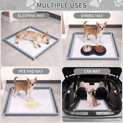 24-Inch Silicone Dog Urinal Pad, Foldable Non-Slip Pet Floor Protector, Easy Clean Soft Material, Prevents Leaks, Saves Space