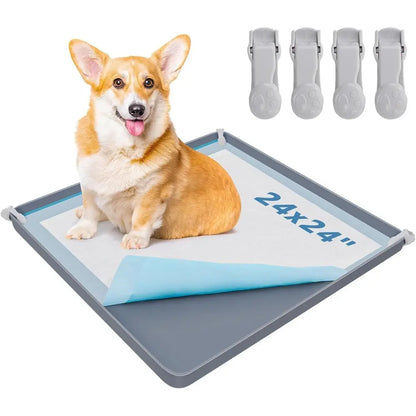 24-Inch Silicone Dog Urinal Pad, Foldable Non-Slip Pet Floor Protector, Easy Clean Soft Material, Prevents Leaks, Saves Space