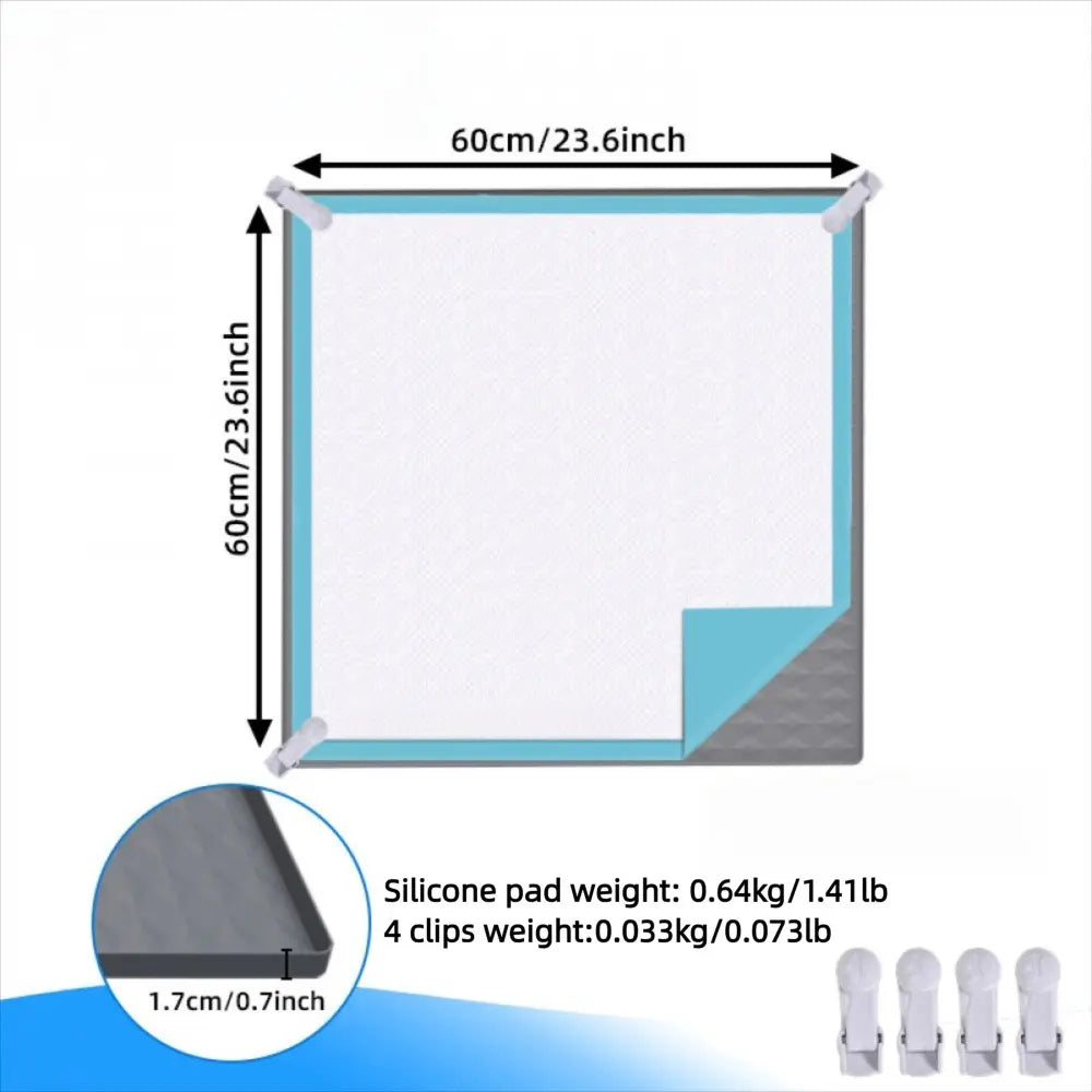 24-Inch Silicone Dog Urinal Pad, Foldable Non-Slip Pet Floor Protector, Easy Clean Soft Material, Prevents Leaks, Saves Space