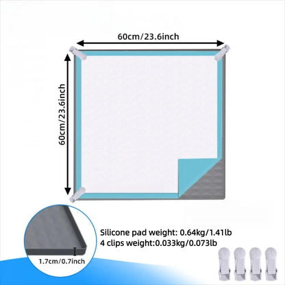 24-Inch Silicone Dog Urinal Pad, Foldable Non-Slip Pet Floor Protector, Easy Clean Soft Material, Prevents Leaks, Saves Space