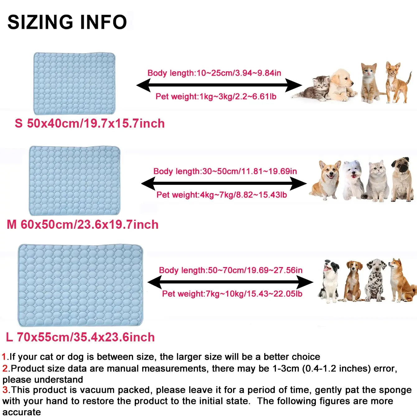Dog Cooling Mat for Small Medium Dogs, Long-Lasting Cool Pad for Dogs Outdoor & Indoor Use with Ice Silk Fabric & Waterproof Cover, Summer Cooling Pet Bed, Non-Slip Washable Pet Blanket
