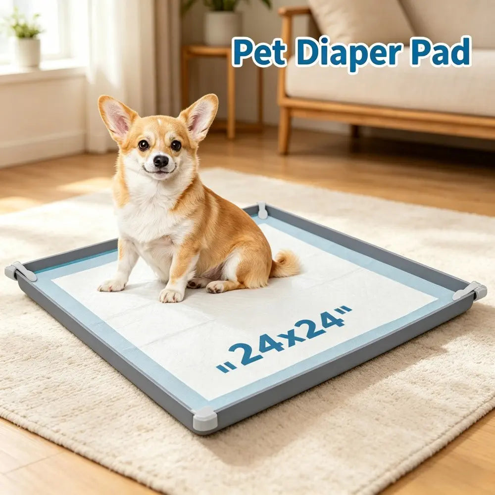 24-Inch Silicone Dog Urinal Pad, Foldable Non-Slip Pet Floor Protector, Easy Clean Soft Material, Prevents Leaks, Saves Space